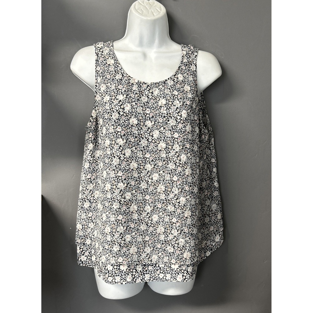 Chelsea28 Women's Large Ditzy Floral Top Tiered Draped Back Ballon Hem Back Boho